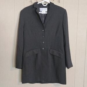 Jaeger Vintage Virgin Wool Gray Button Ladies Blazer US 8 - UK 10